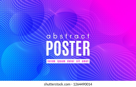 Gradient Fluid Shapes. Abstract Background in Blue and Pink Colors. Wave Liquid and Distorted Gradient Lines. Futuristic Concept of Landing Page. Geometric Abstract Poster with Dynamic Neon Gradient.