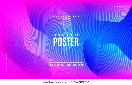 Gradient Fluid Shapes. Abstract Background in Blue and Pink Colors. Wave Liquid and Distorted Gradient Lines. Futuristic Concept of Landing Page. Geometric Abstract Poster with Dynamic Neon Gradient.