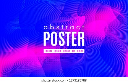 Gradient Fluid Shapes. Abstract Background in Blue and Pink Colors. Wave Liquid and Distorted Gradient Lines. Futuristic Concept of Landing Page. Geometric Abstract Poster with Dynamic Neon Gradient.