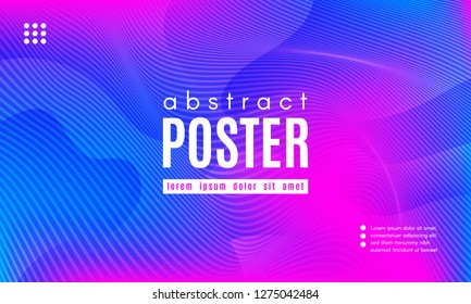 Gradient Fluid Shapes. Abstract Background in Blue and Pink Colors. Wave Liquid and Distorted Gradient Lines. Futuristic Concept of Landing Page. Geometric Abstract Poster with Dynamic Neon Gradient.
