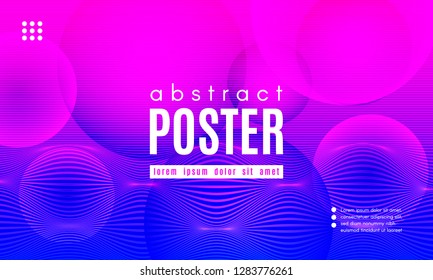 Gradient Fluid Shapes. Abstract Background in Blue and Pink Colors. Wave Liquid and Distorted Gradient Lines. Futuristic Concept of Landing Page. Geometric Abstract Poster with Dynamic Neon Gradient.