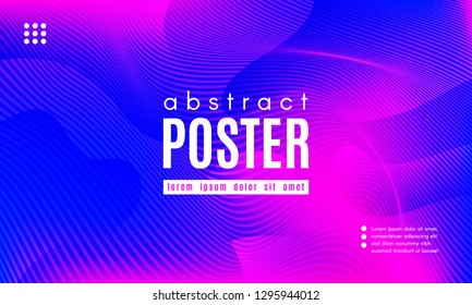 Gradient Fluid Shapes. Abstract Background in Blue and Pink Colors. Wave Liquid and Distorted Gradient Lines. Futuristic Concept of Landing Page. Geometric Abstract Poster with Dynamic Neon Gradient.