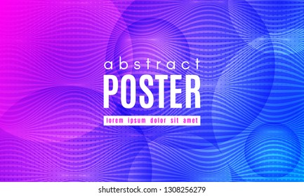 Gradient Fluid Shapes. Abstract Background in Blue and Pink Colors. Wave Liquid and Distorted Gradient Lines. Futuristic Concept of Landing Page. Geometric Abstract Poster with Dynamic Neon Gradient.