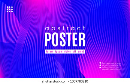 Gradient Fluid Shapes. Abstract Background in Blue and Pink Colors. Wave Liquid and Distorted Gradient Lines. Futuristic Concept of Landing Page. Geometric Abstract Poster with Dynamic Neon Gradient.