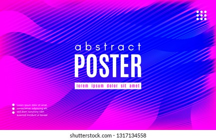 Gradient Fluid Shapes. Abstract Background in Blue and Pink Colors. Wave Liquid and Distorted Gradient Lines. Futuristic Concept of Landing Page. Geometric Abstract Poster with Dynamic Neon Gradient.