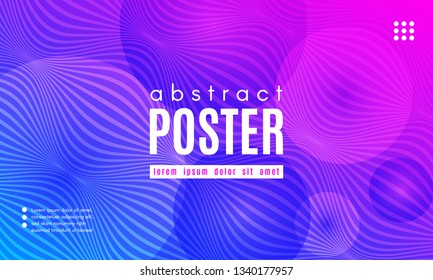 Gradient Fluid Shapes. Abstract Background in Blue and Pink Colors. Wave Liquid and Distorted Gradient Lines. Futuristic Concept of Landing Page. Geometric Abstract Poster with Dynamic Neon Gradient.