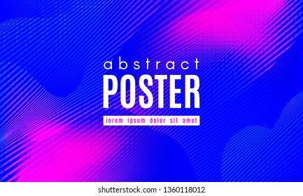 Gradient Fluid Shapes. Abstract Background in Blue and Pink Colors. Wave Liquid and Distorted Gradient Lines. Futuristic Concept of Landing Page. Geometric Abstract Poster with Dynamic Neon Gradient.