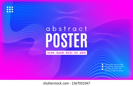 Gradient Fluid Shapes. Abstract Background in Blue and Pink Colors. Wave Liquid and Distorted Gradient Lines. Futuristic Concept of Landing Page. Geometric Abstract Poster with Dynamic Neon Gradient.