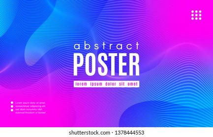 Gradient Fluid Shapes. Abstract Background in Blue and Pink Colors. Wave Liquid and Distorted Gradient Lines. Futuristic Concept of Landing Page. Geometric Abstract Poster with Dynamic Neon Gradient.