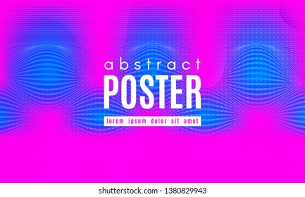 Gradient Fluid Shapes. Abstract Background in Blue and Pink Colors. Wave Liquid and Distorted Gradient Lines. Futuristic Concept of Landing Page. Geometric Abstract Poster with Dynamic Neon Gradient.