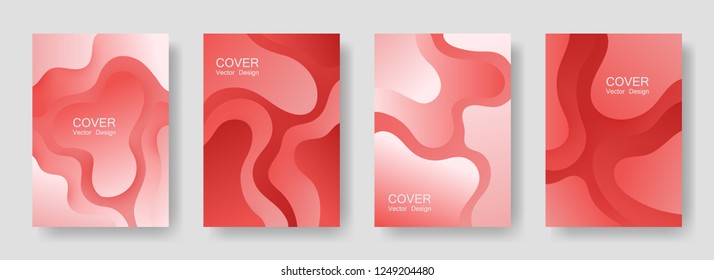 Gradient fluid shapes abstract covers vector set. Business banner backgrounds design. Organic bubble fluid splash shapes, oil drop molecular mixture concept backdrop. Cover layouts.