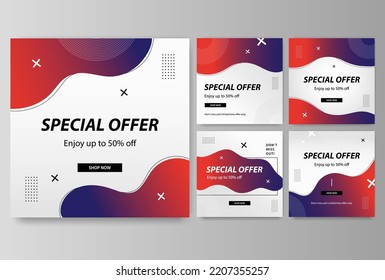 Gradient Fluid Special-Paket für Social Media-Vorlagen 