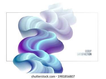 Gradient fluid vector abstract shape, 3D color abstract background in modern trendy style, dynamic design element in motion.