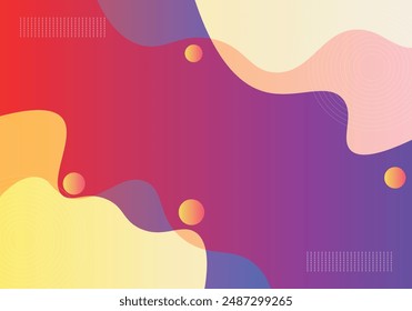 Gradient fluid with wave and circle shape background. Elegant background for a brand book.