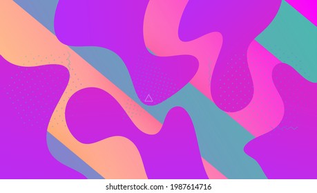 Gradient Flyer. Fluid Shapes. Purple Bright Shape. Hipster Paper. Tech Digital Background. 3d Landing Page. Modern Banner. Multicolor Presentation. Magenta Gradient Flyer