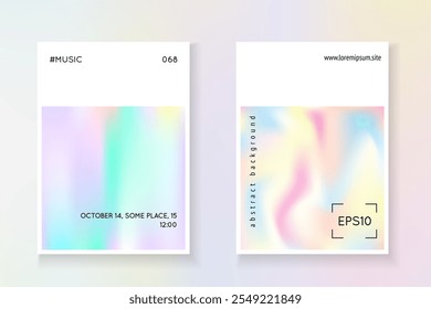 Gradient Foil. Colorful White Illustration. Pastel Screen. Rainbow Background. Pink Color Cover. Graphic Concept. Holographic Pattern. Violet Gradient Foil