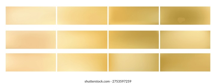 Gradient foil degrade and swatch gradation metal with gold strip copper. Palette pink horizontal and pearl reflection golden with steel radial matte. Silver gradient ribbon and glossy swatch red.