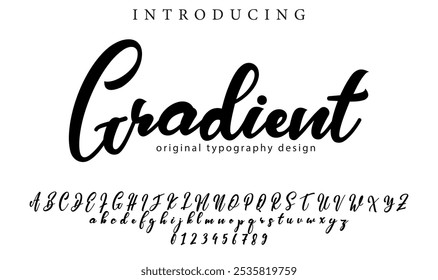 Farbverlauf Schriftzug Stilvoller Pinsel gemalt ein Großbuchstaben, Vektorbuchstaben, Alphabet, Schrift