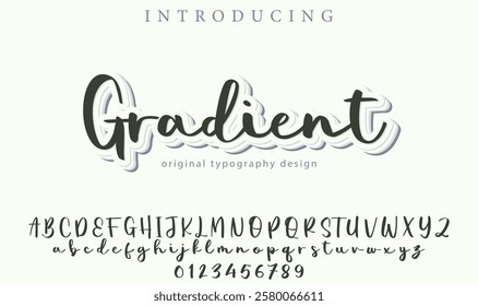Gradient Font Stylish brush painted an uppercase vector letters, alphabet, typeface