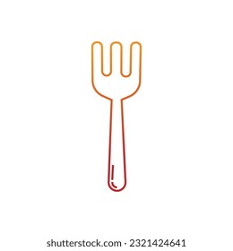 Gradient fork cutlery utensil line style icon vector illustration design
