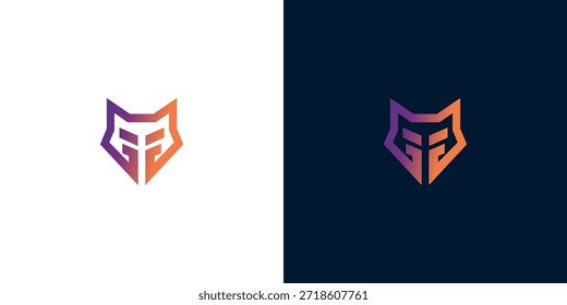 Gradient Fox Logo Design - Minimalist Animal Icon with Abstract Artistic Flair