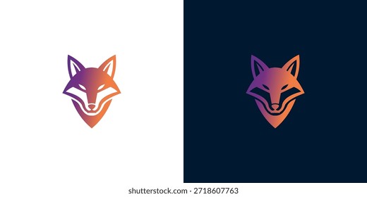 Gradient Fox Logo Design - Minimalistisches Tiersymbol mit abstraktem künstlerischem Flair