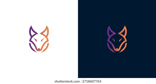 Gradient Fox Logo Design - Minimalistisches Tiersymbol mit abstraktem künstlerischem Flair