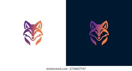 Gradient Fox Logo Design - Minimalistisches Tiersymbol mit abstraktem künstlerischem Flair