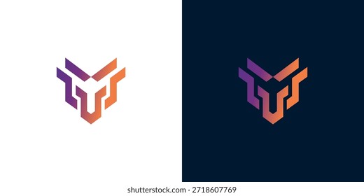 Gradient Fox Logo Design - Minimalist Animal Icon with Abstract Artistic Flair