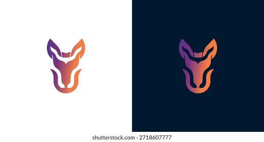Gradient Fox Logo Design - Minimalistisches Tiersymbol mit abstraktem künstlerischem Flair