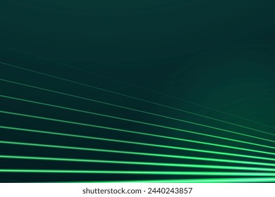 Gradient fractal laser glowing abstract background. Futuristic green horizontal web banner. Modern tech style. Dynamic graphic template for wallpaper, mobile screen