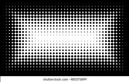 Gradient frame with dots Halftone dots design Light effect background Vector isolated object for website, card, poster