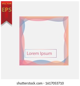 gradient frame. illustration creative modern frames. stylish graphics with elements of typography red abstract shape. element for design business cards, invitations, gift cards, flyers brochure eps