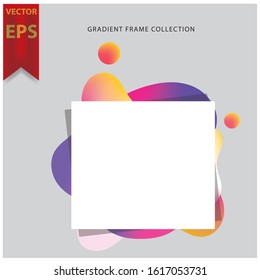 gradient frame. illustration creative modern frames. stylish graphics with elements of typography red abstract shape. element for design business cards, invitations, gift cards, flyers brochure eps