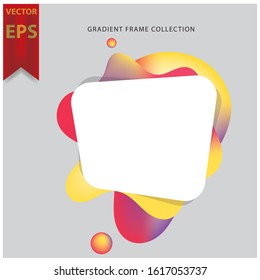 gradient frame. illustration creative modern frames. stylish graphics with elements of typography red abstract shape. element for design business cards, invitations, gift cards, flyers brochure eps