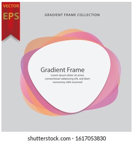 gradient frame. illustration creative modern frames. stylish graphics with elements of typography red abstract shape. element for design business cards, invitations, gift cards, flyers brochure eps