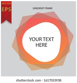 gradient frame. illustration creative modern frames. stylish graphics with elements of typography red abstract shape. element for design business cards, invitations, gift cards, flyers brochure eps