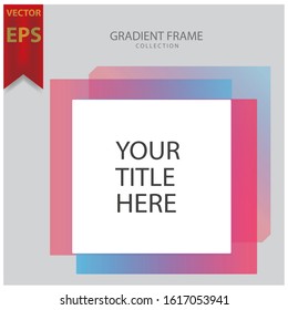 gradient frame. illustration creative modern frames. stylish graphics with elements of typography red abstract shape. element for design business cards, invitations, gift cards, flyers brochure eps