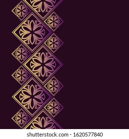 Gradient frame in oriental style. Seamless border for design. Eastern background. Islamic card with place for text.