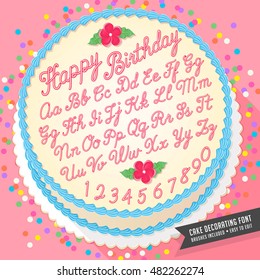 gradient free vector cake decorator icing font and birthday cake 