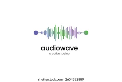 Gradient Frequency Audio Pulse Logo. Can be used for music editing software, digital radio branding, or media production studios