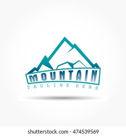 gradient fresh blue ice mountain logo