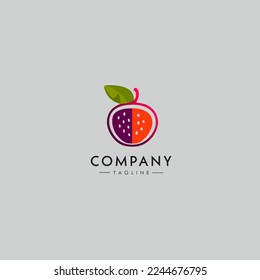 Gradient Fruit Logo Design Template