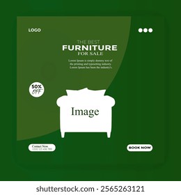 Gradient furniture sale landing page with photo