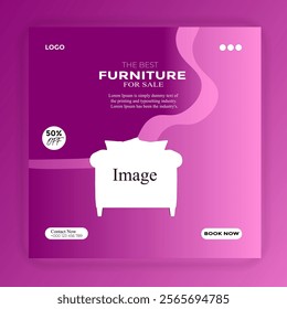 Gradient furniture sale landing page with photo