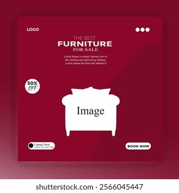 Gradient furniture sale landing page with photo