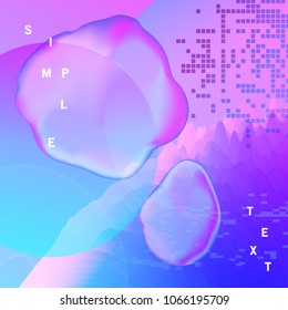 Gradient futuristic Background with liquid and fluid  element. Trendy background for flyer, poster, presentation, brochure. Vector abstract glitch illustration.