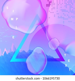 Gradient futuristic Background with liquid and fluid  element. Trendy background for flyer, poster, presentation, brochure. Vector abstract glitch illustration.