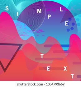 Gradient futuristic Background with memphis element. Trendy background for flyer, poster, presentation, brochure. Vector abstract glitch illustration.