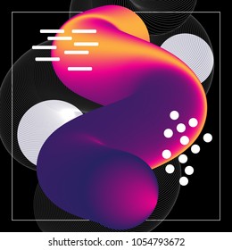 Gradient futuristic Background with memphis element. Trendy background for flyer, poster, presentation, brochure. Vector abstract glitch illustration.